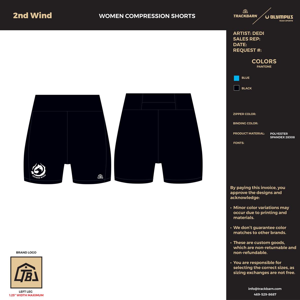 2nd Wind - Boys Compression Shorts - Black - TrackBarn