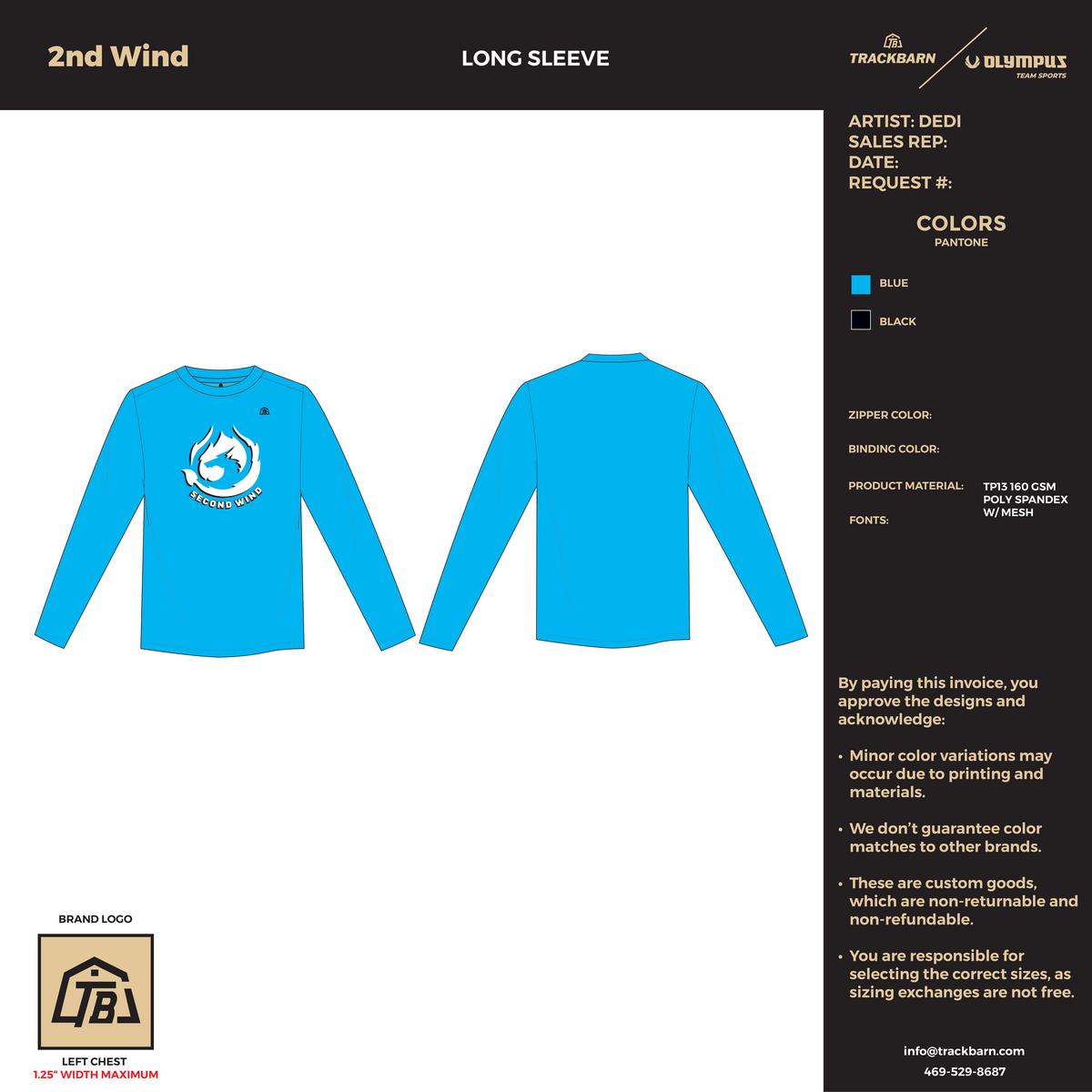 2nd Wind - Men Long Sleeve - Blue - TrackBarn