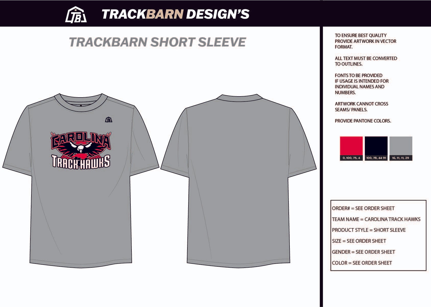 Carolina-Track-Hawks Youth Tech Tee