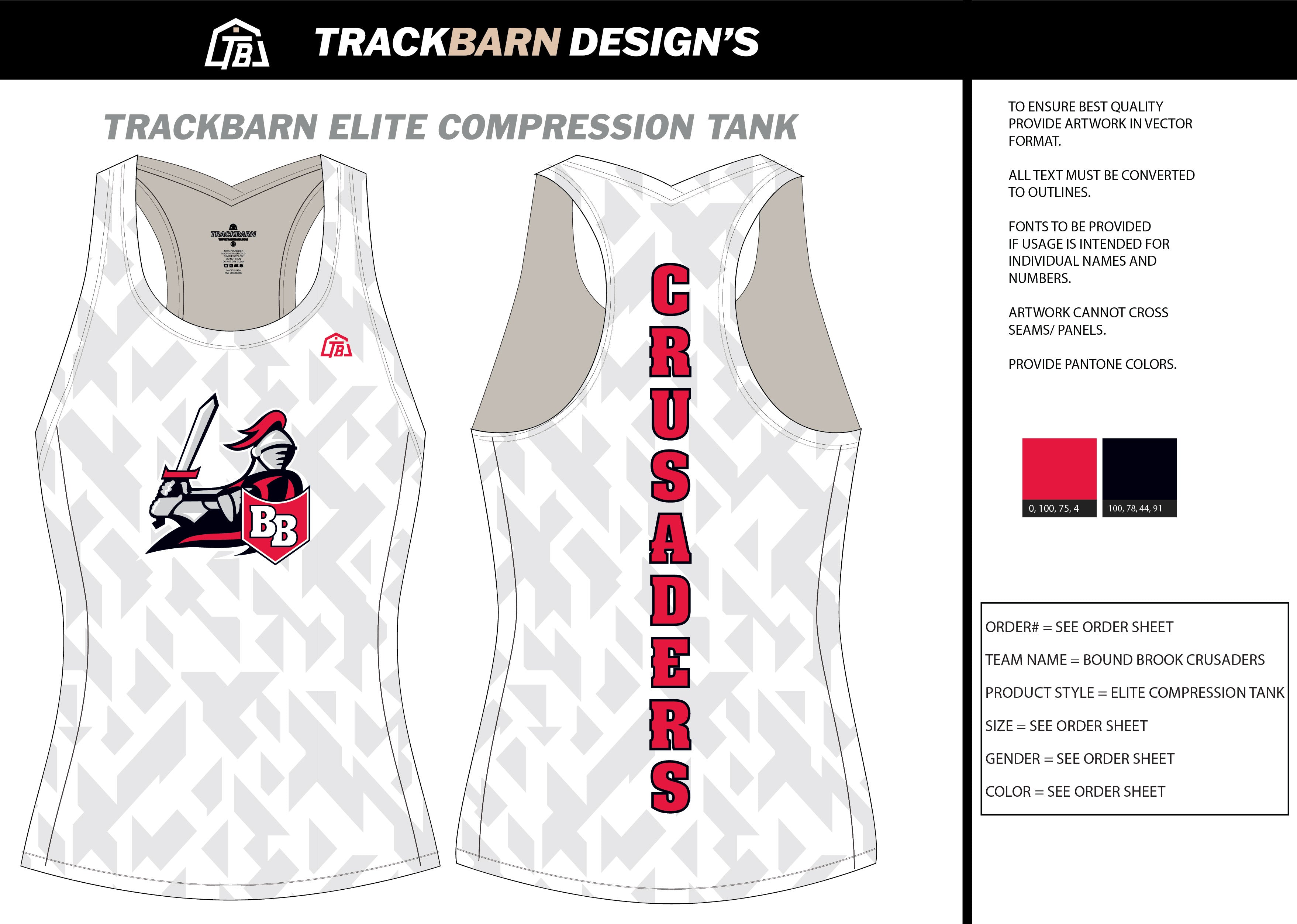 Crusaders-- Womens Compression Tank White