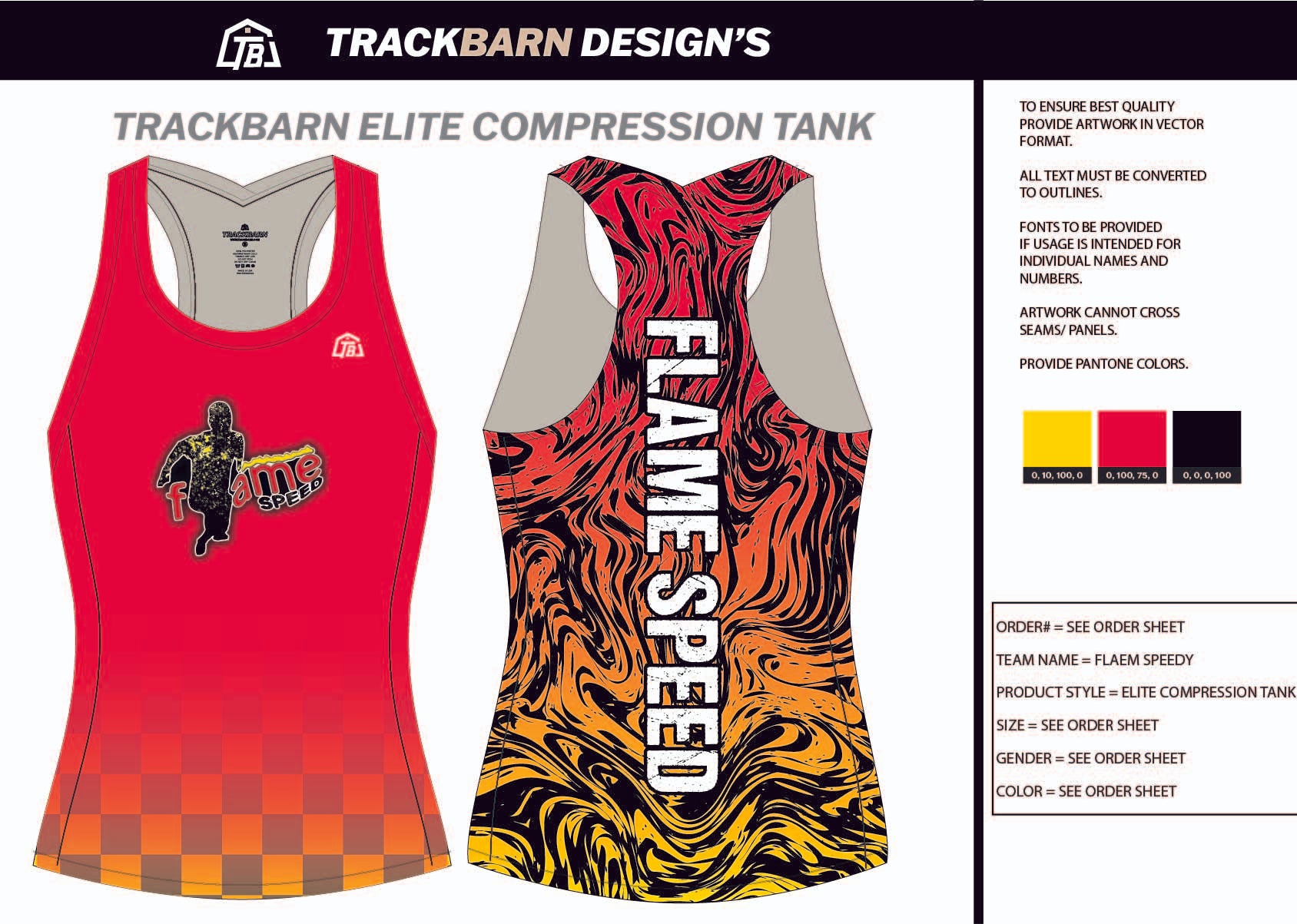 Flame-Speed- Womens Compression Tank
