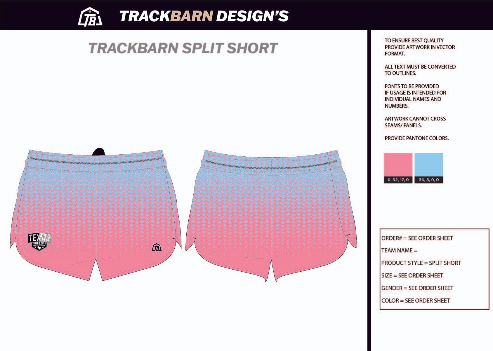 TTFCA-- Womens Split Track Short