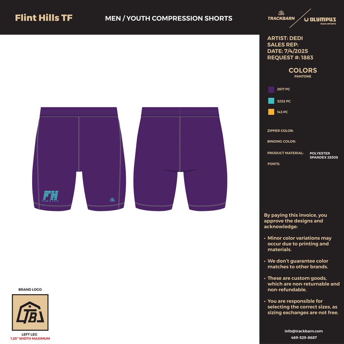 Flint Hills Track  - Men Short Running Tight - Purple