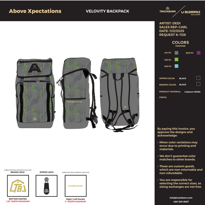 Above Xpectations - Velocity Backpack (1211) - TrackBarn