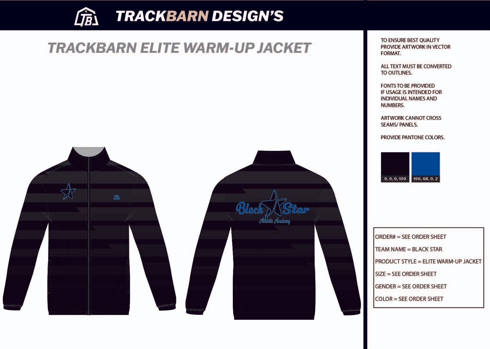 Black - Star - Mens Full Zip Jacket - TrackBarn