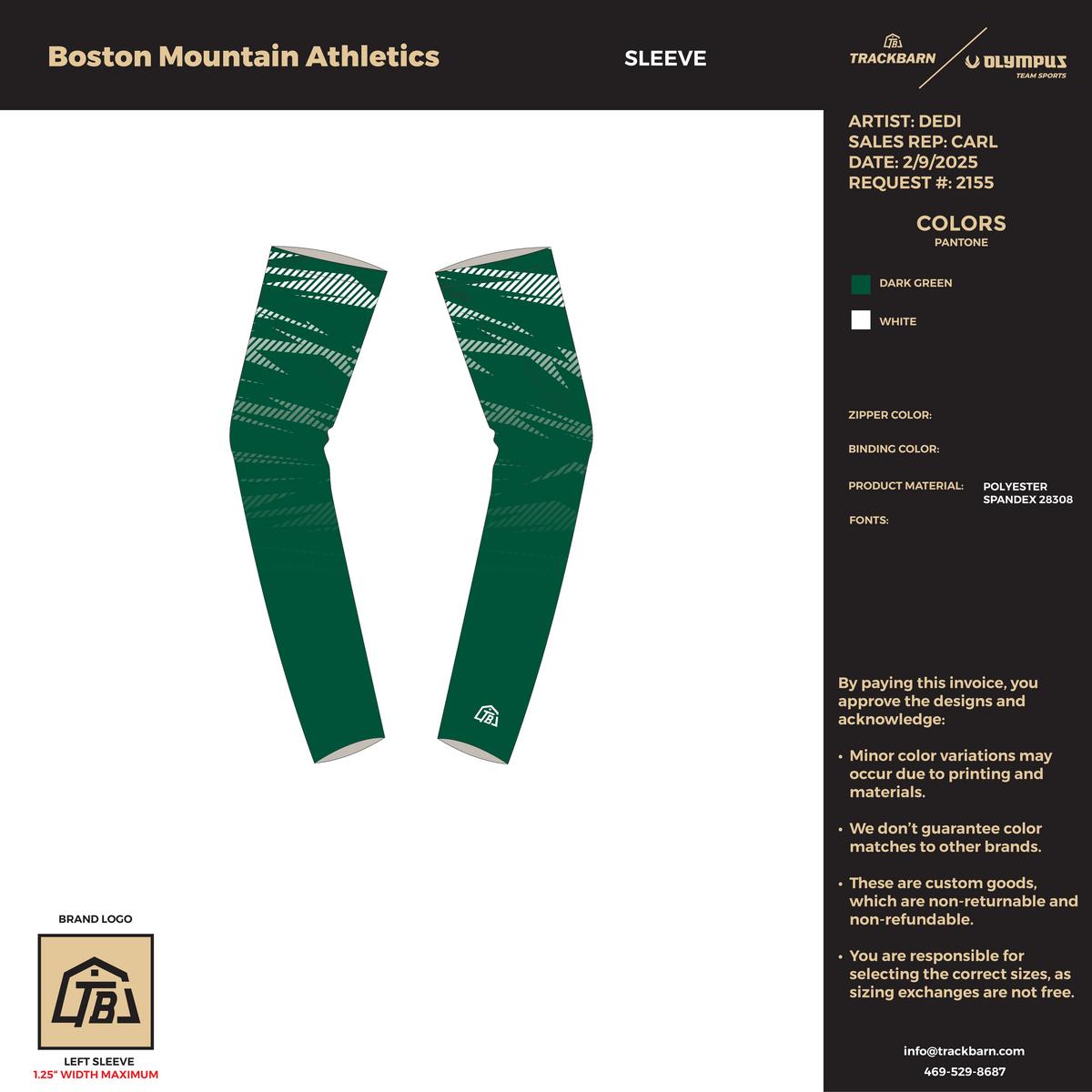 Boston Mountain Athletics - Adult Sleeve - Green - TrackBarn