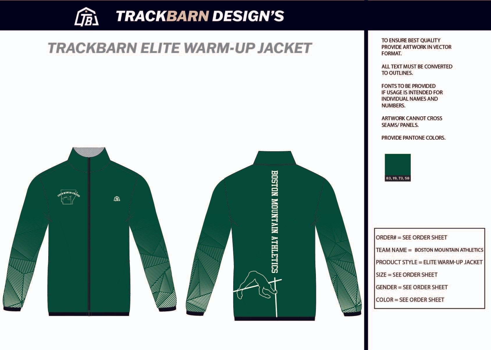 Boston - Mountain - Athletics Mens Full Zip Jacket - TrackBarn