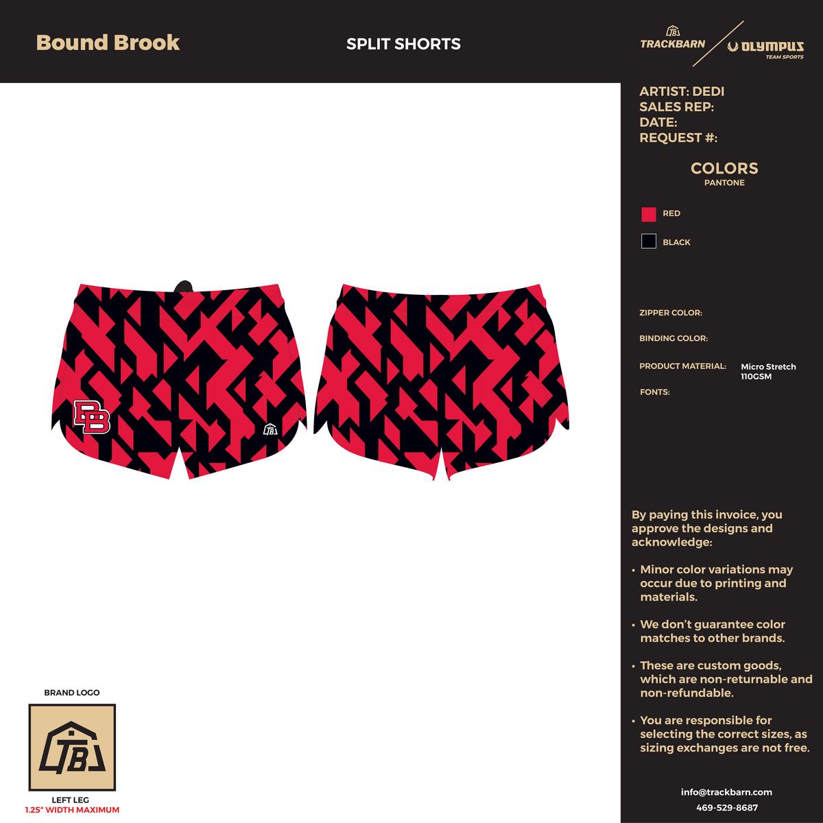 Bound Brook - Youth Split Track Short - Red - TrackBarn