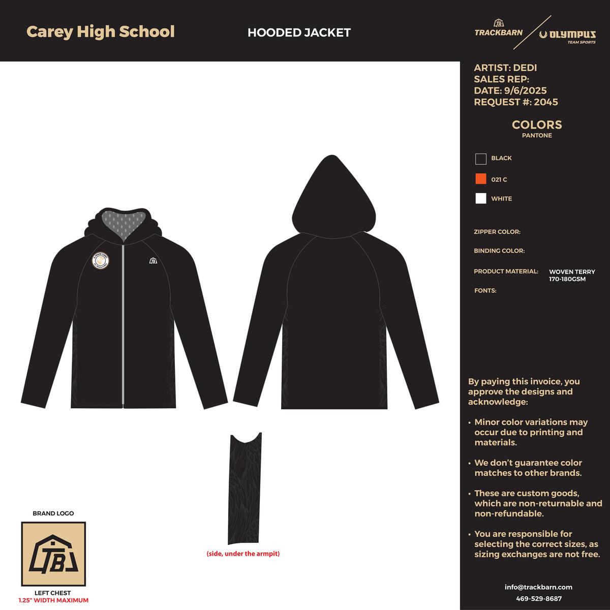 Carey High School - Women Hooded Jacket - TrackBarn