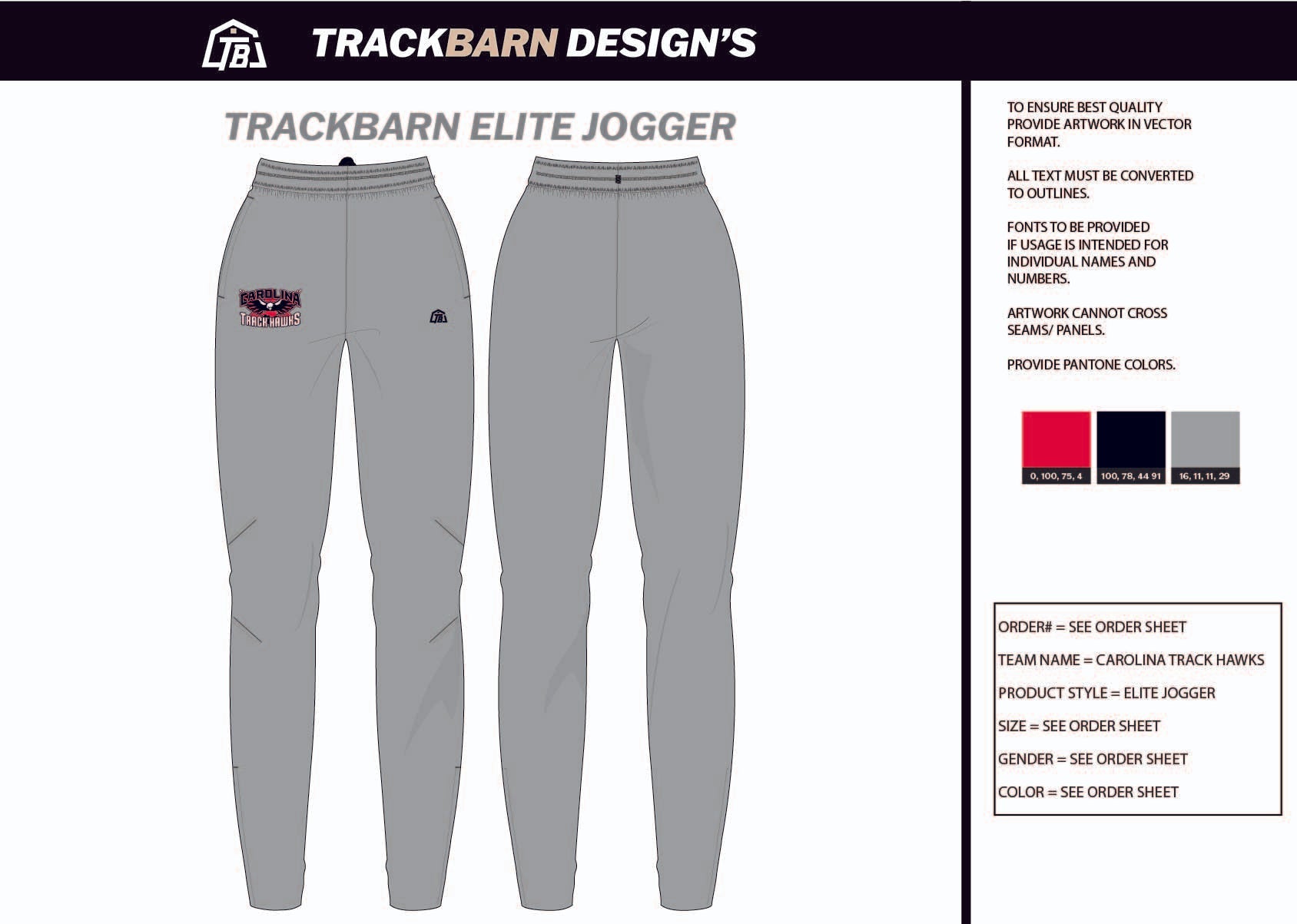 Carolina - Track - Hawks Adults Jogger - TrackBarn