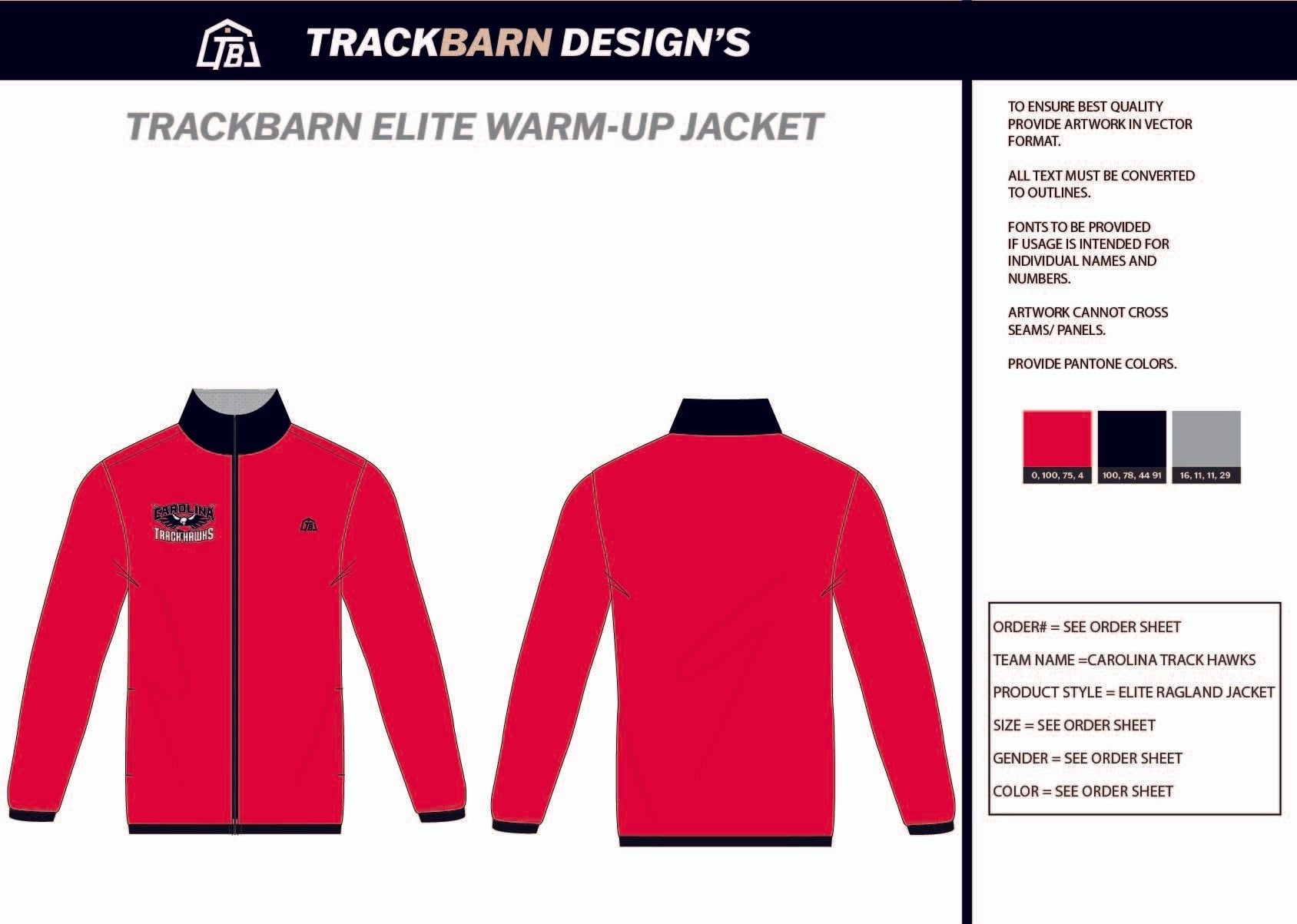 Carolina - Track - Hawks Mens Full Zip Jacket - TrackBarn