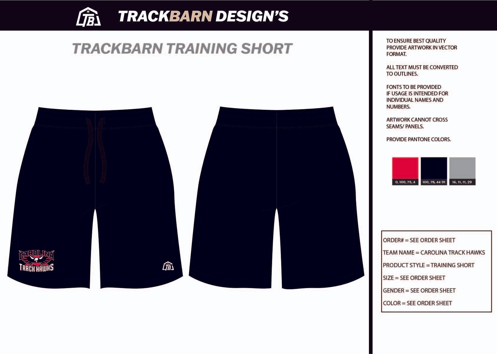 Carolina - Track - Hawks Mens Knit Shorts 9" - TrackBarn