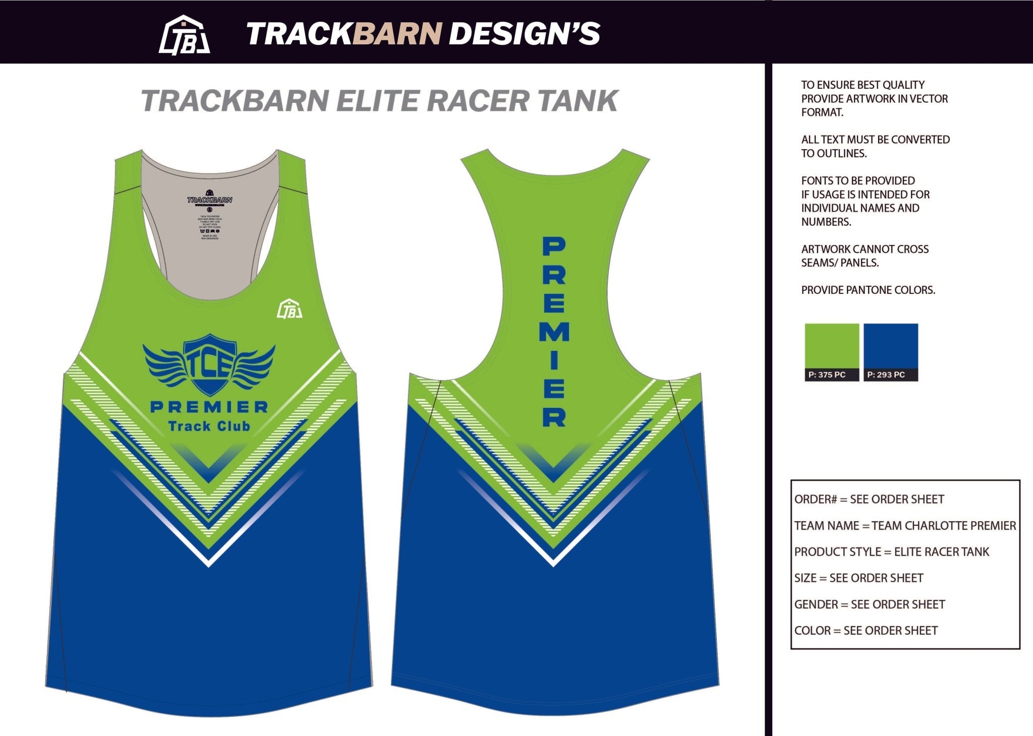 Charlotte - Premier - Mens Track Singlet - TrackBarn