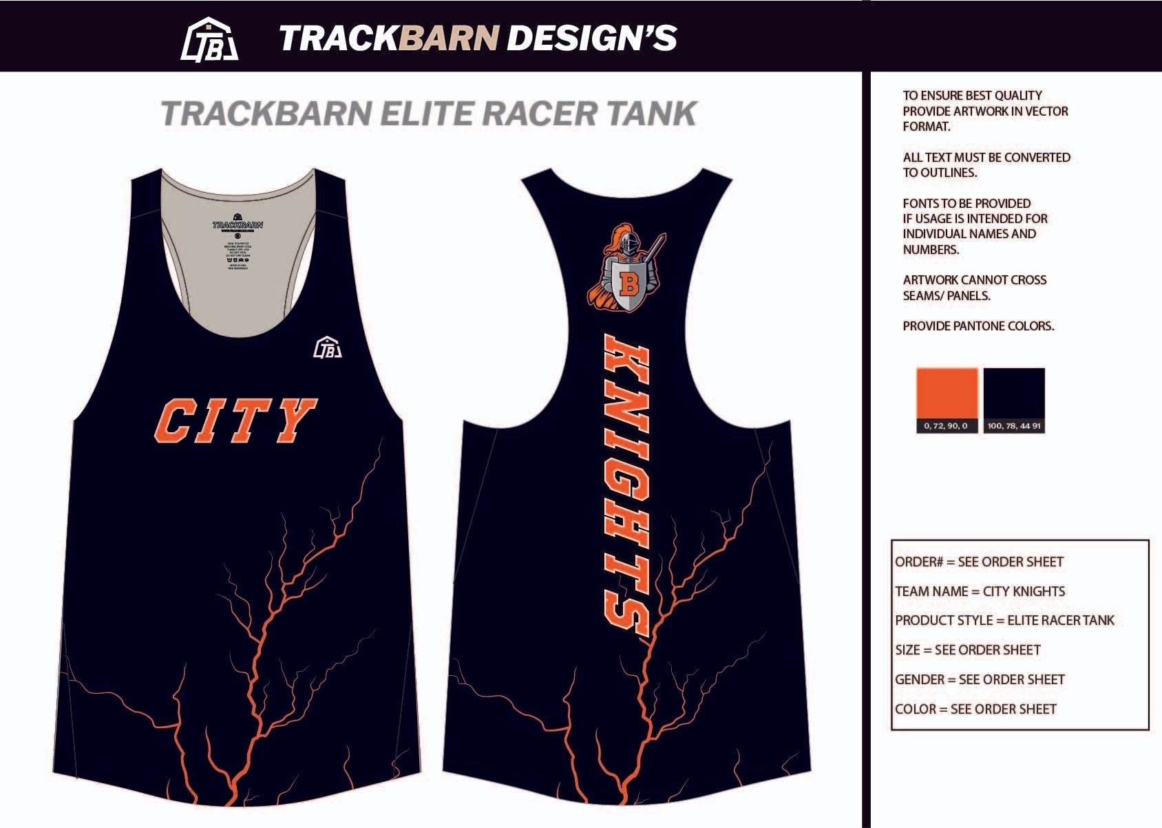 City - Knights - Mens Track Singlet - TrackBarn