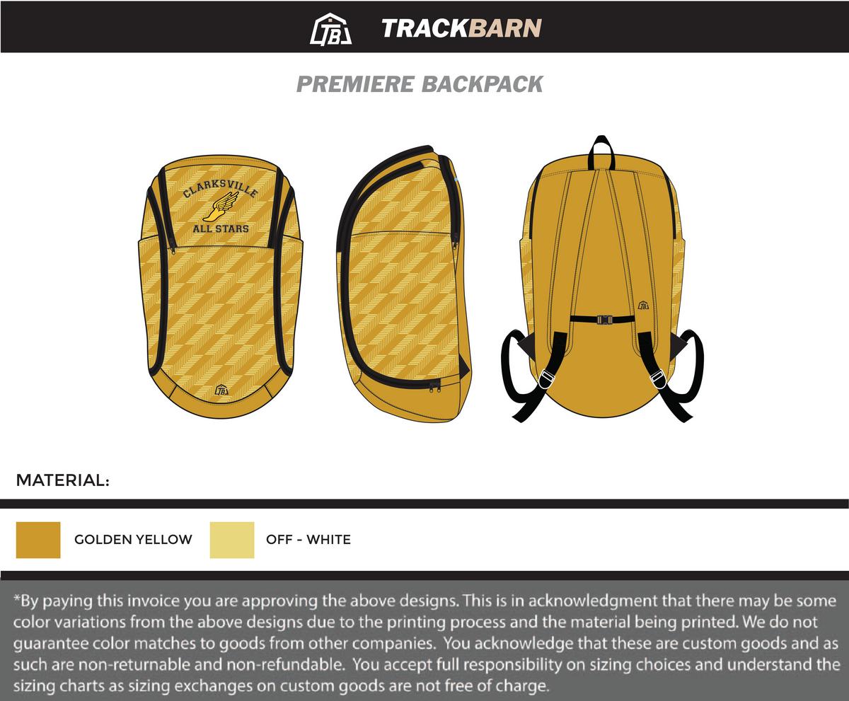 Clarksville AllStars - Premiere Backpack - TrackBarn