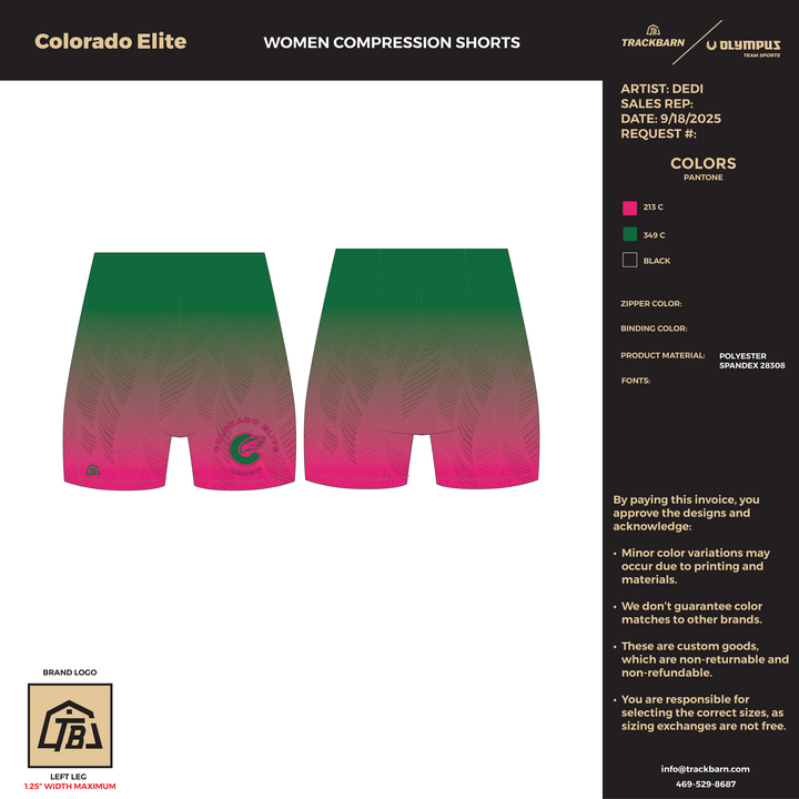 Colorado Elite - Women Compression Shorts (1285) - TrackBarn