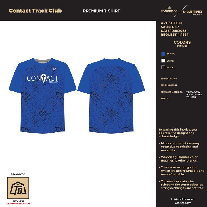 Contact Track Club - Men T-Shirt - Blue - TrackBarn