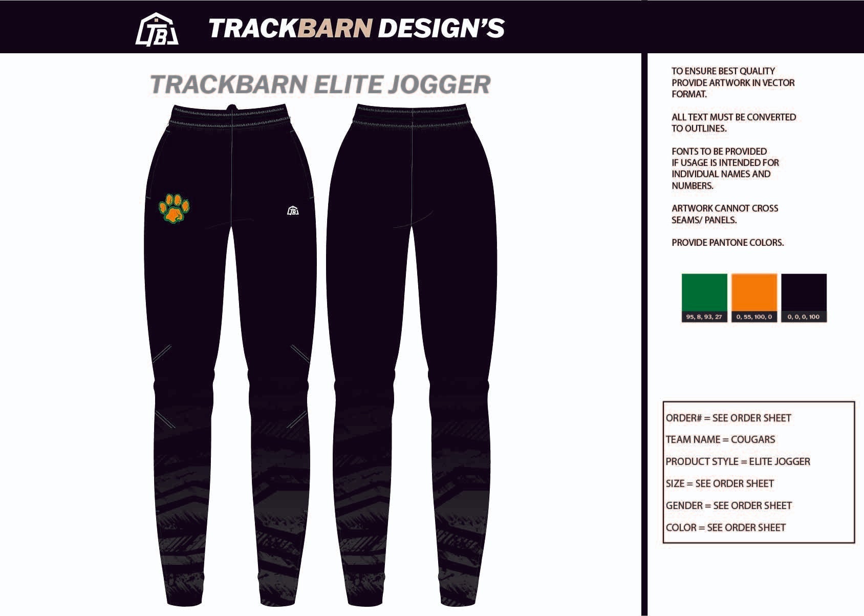 Cougars - TF - Coaches Adults Jogger - TrackBarn