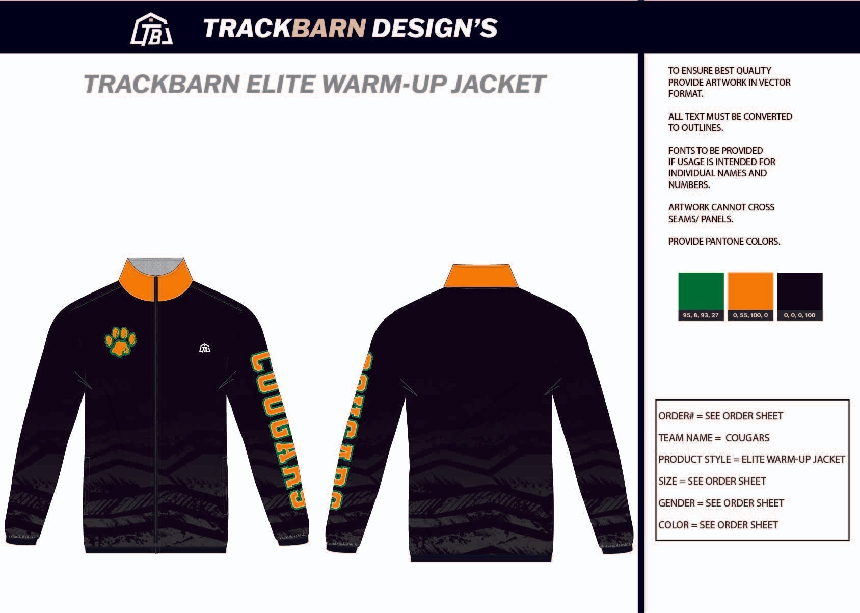 Cougars - TF - Coaches Mens Full Zip Jacket - TrackBarn