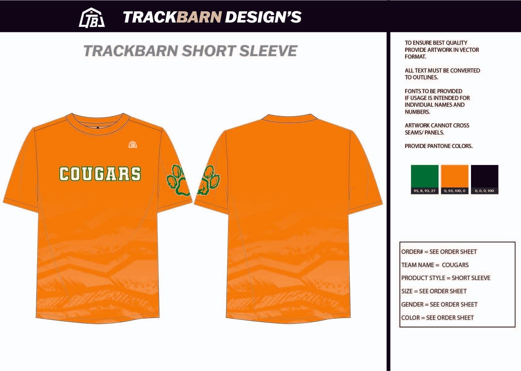 Cougars - TF - Coaches Mens Stretch Light Training Tee - TrackBarn