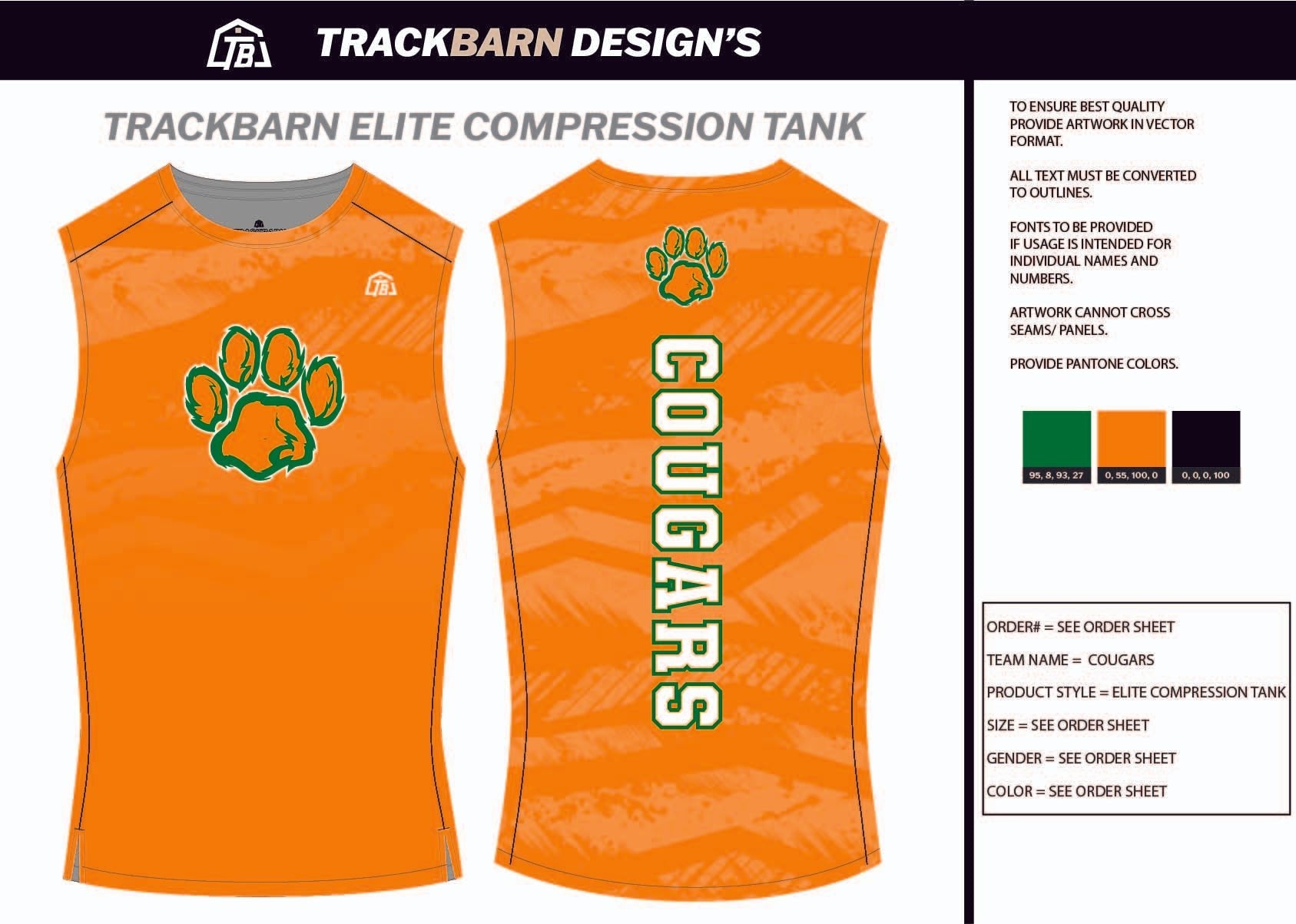 Cougars - TF - Mens Track Compression Tank - TrackBarn