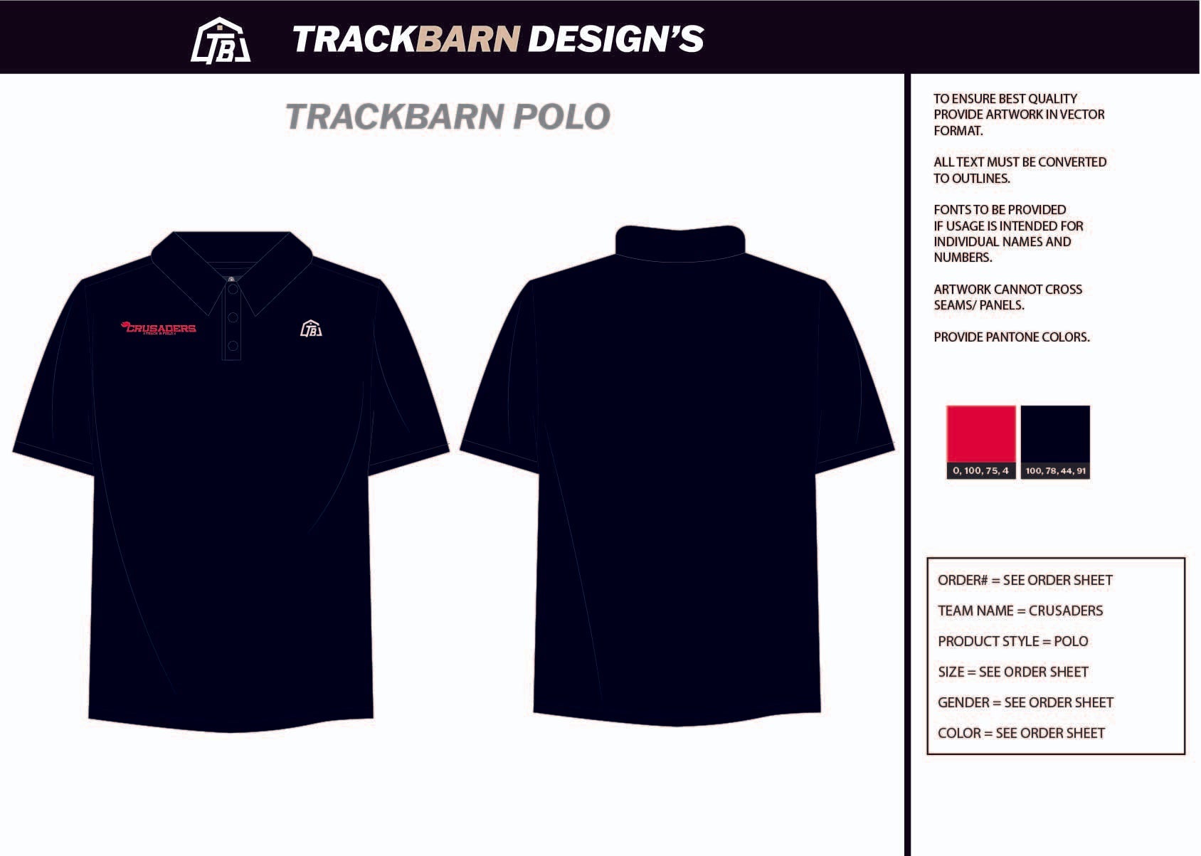 Crusaders - Mens Polo - TrackBarn