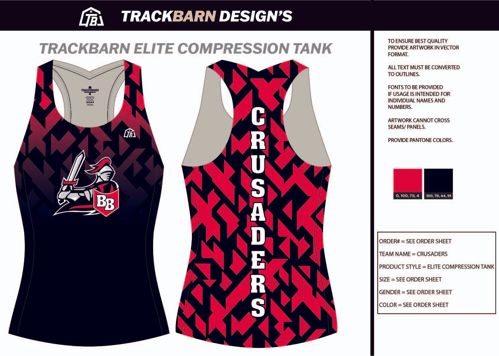 Crusaders - Womens Compression Tank - TrackBarn