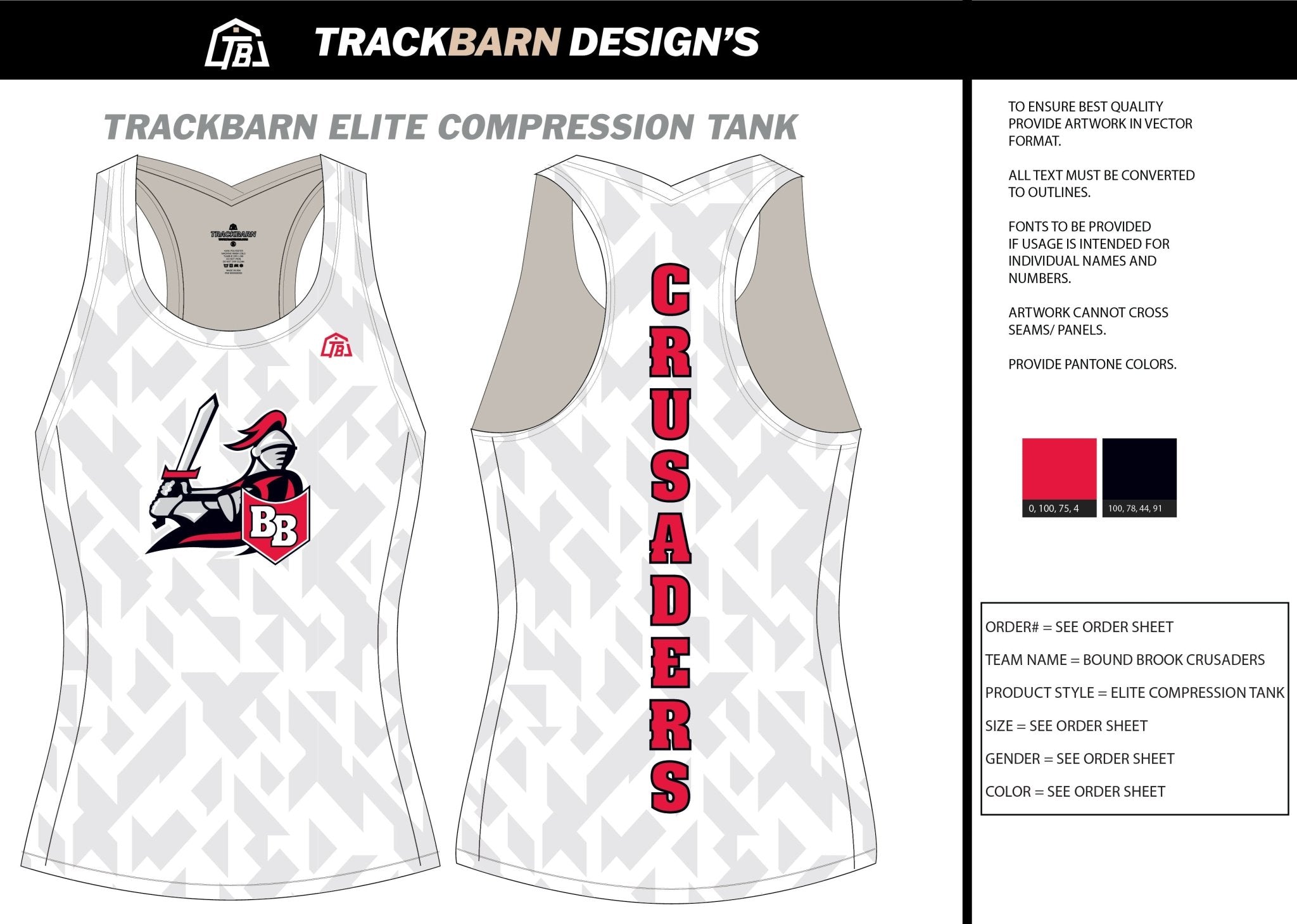 Crusaders - Womens Compression Tank White - TrackBarn