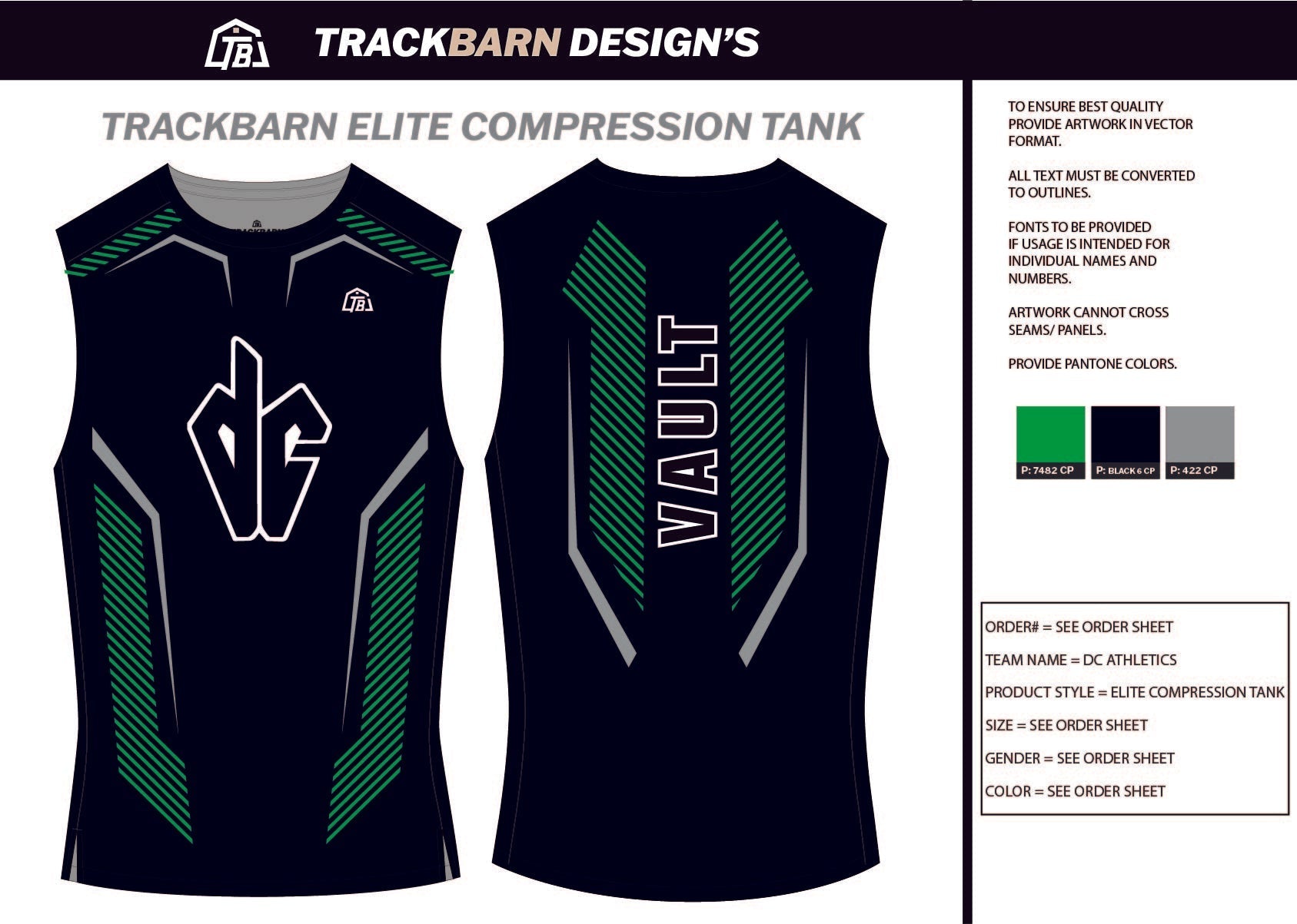 DC - Athletics - Mens Track Compression Tank - TrackBarn