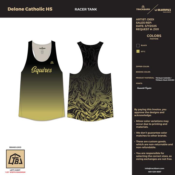 Delone Catholic High School - Women Racer Tank (1738) - TrackBarn