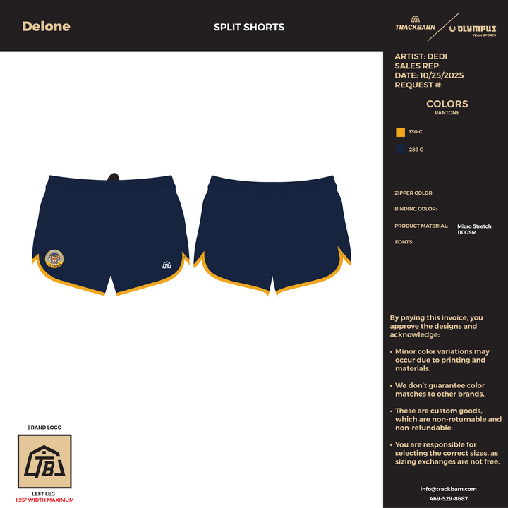 Delone - Youth Split Shorts (1512) - TrackBarn