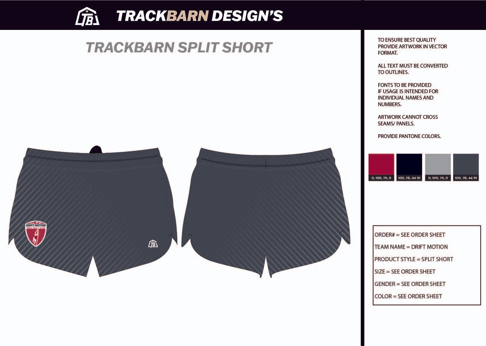 Drift - Motion - Mens Split Track Short - TrackBarn