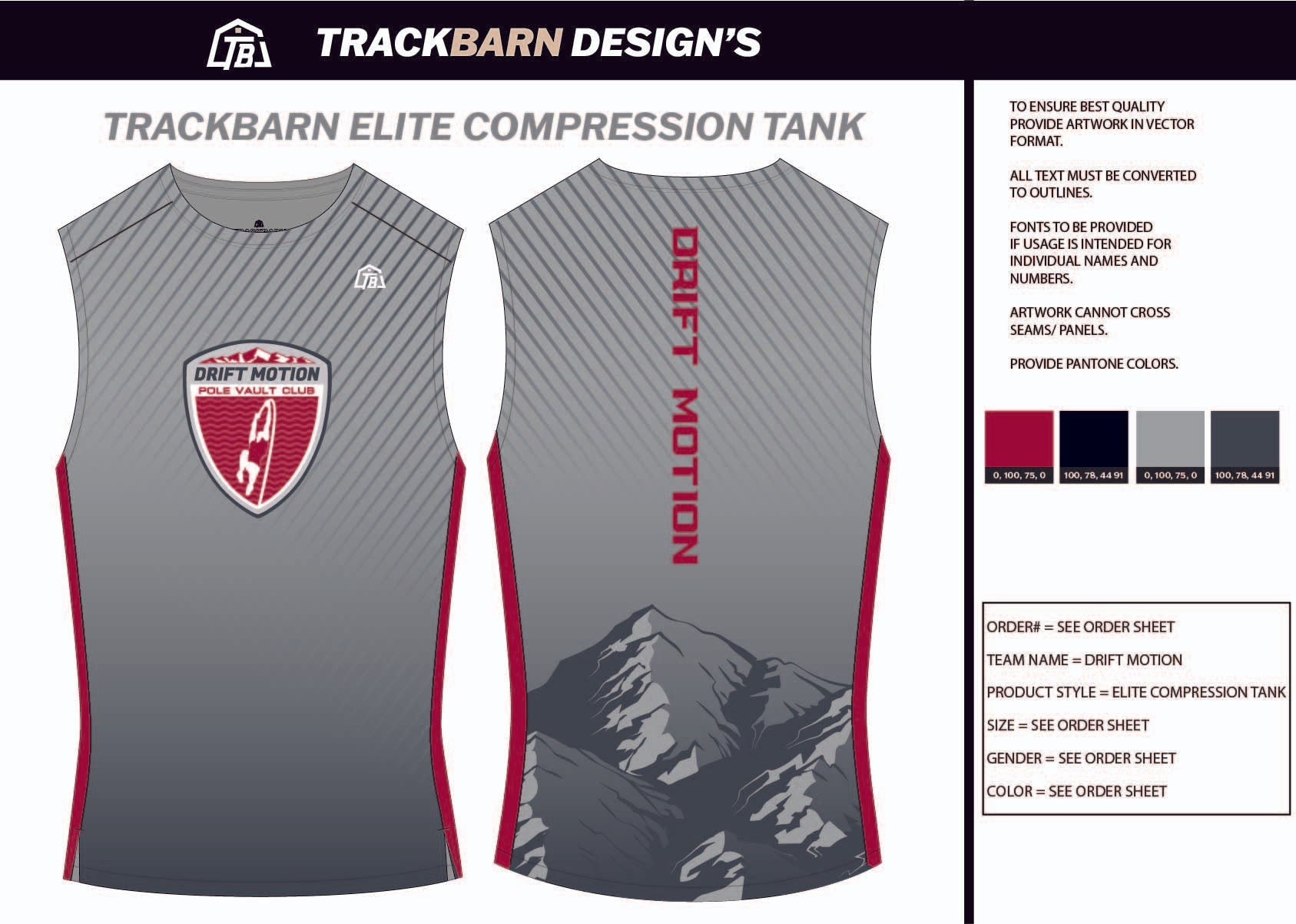 Drift - Motion - Mens Track Compression Tank - TrackBarn