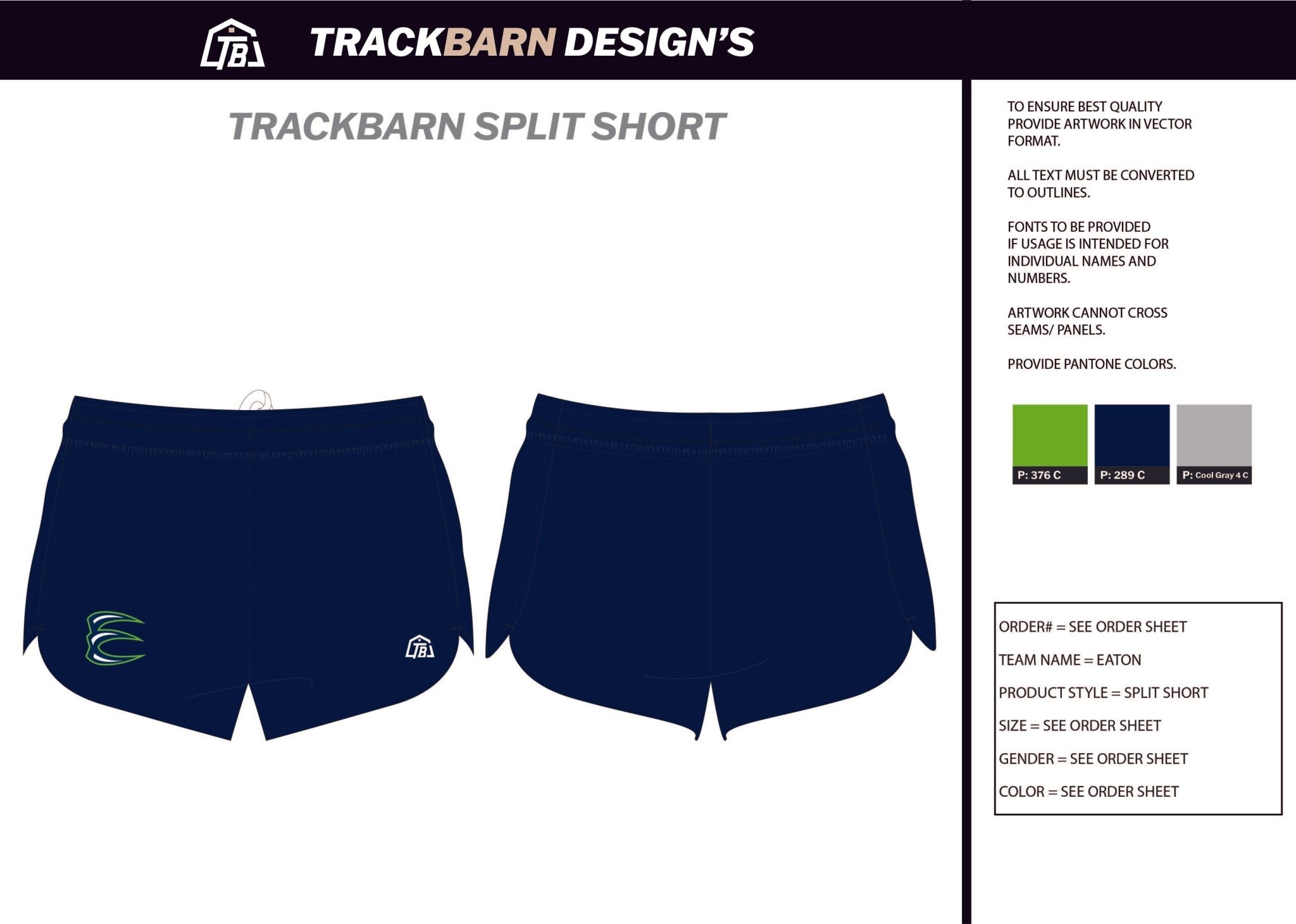 Eaton - Mens Split Track Short - TrackBarn