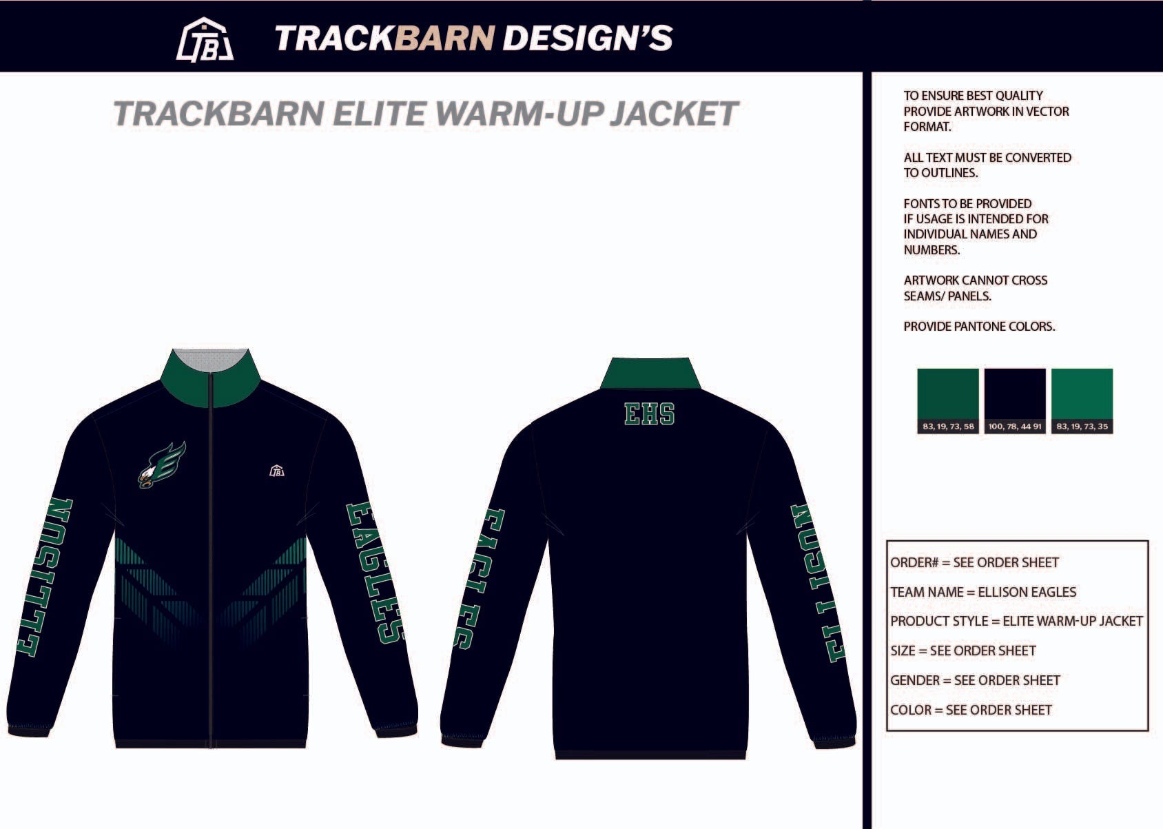 Ellison - Eagles - Mens Full Zip Jacket - TrackBarn