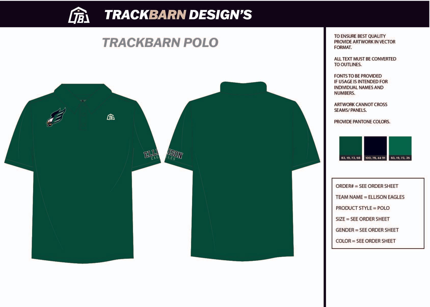 Ellison - Eagles - Mens Polo - TrackBarn