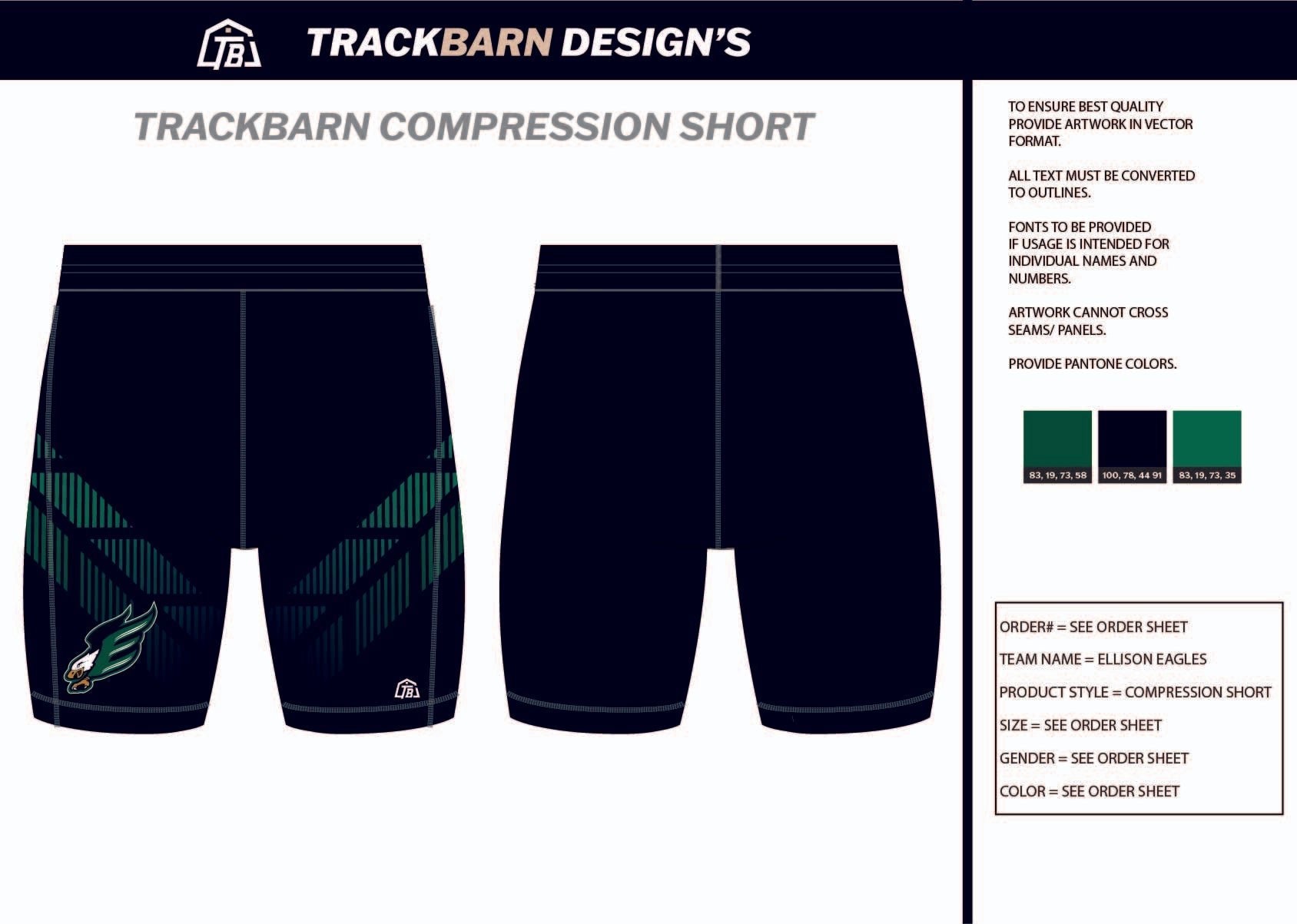 Ellison - Eagles - Mens Short Running Tight - TrackBarn