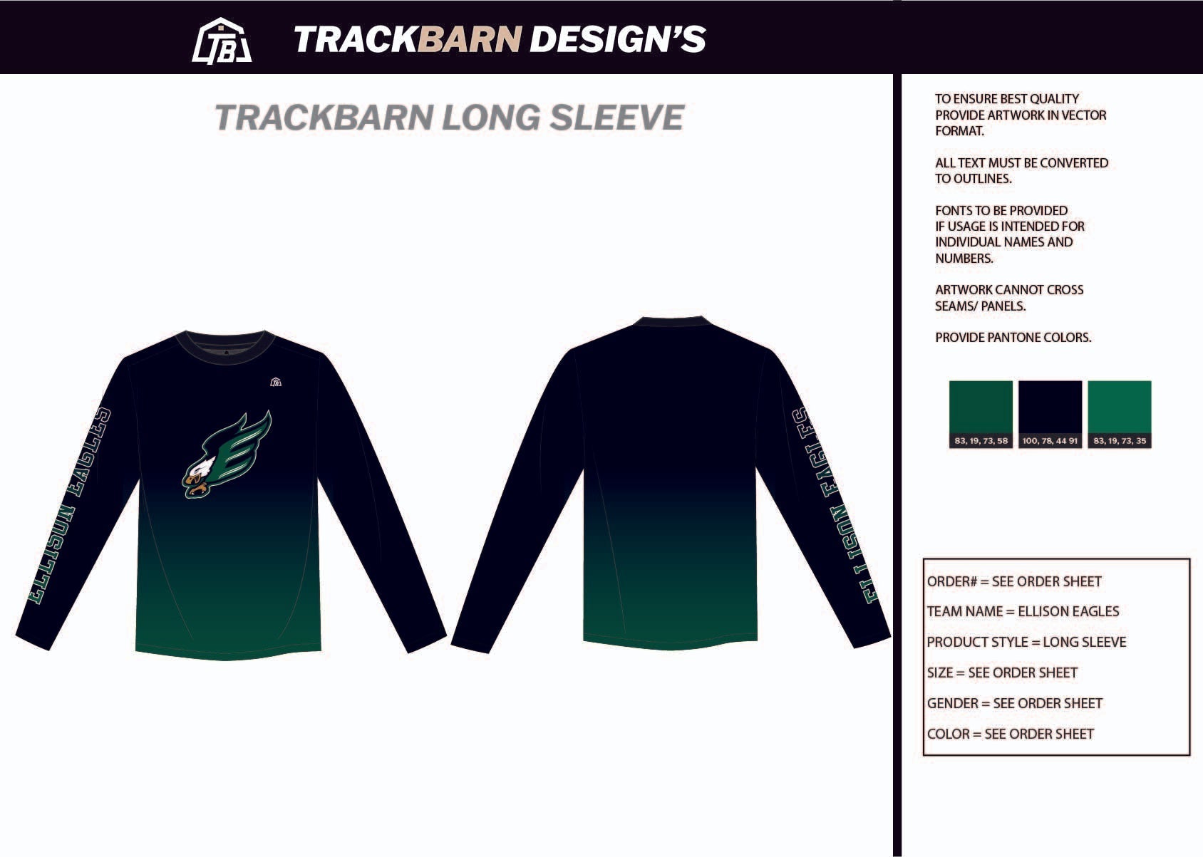 Ellison - Eagles - Mens Stretch Light LS Tee - TrackBarn