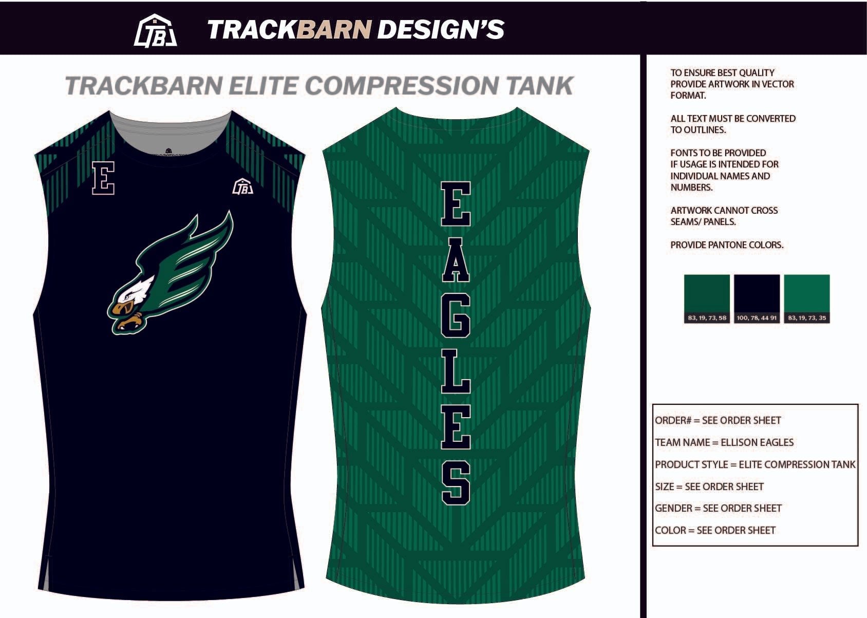 Ellison - Eagles - Mens Track Compression Tank - TrackBarn