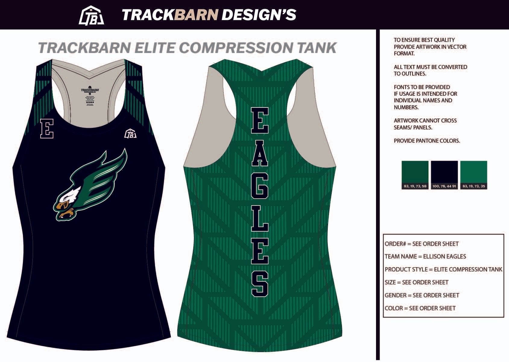 Ellison - Eagles - Womens Compression Tank - TrackBarn