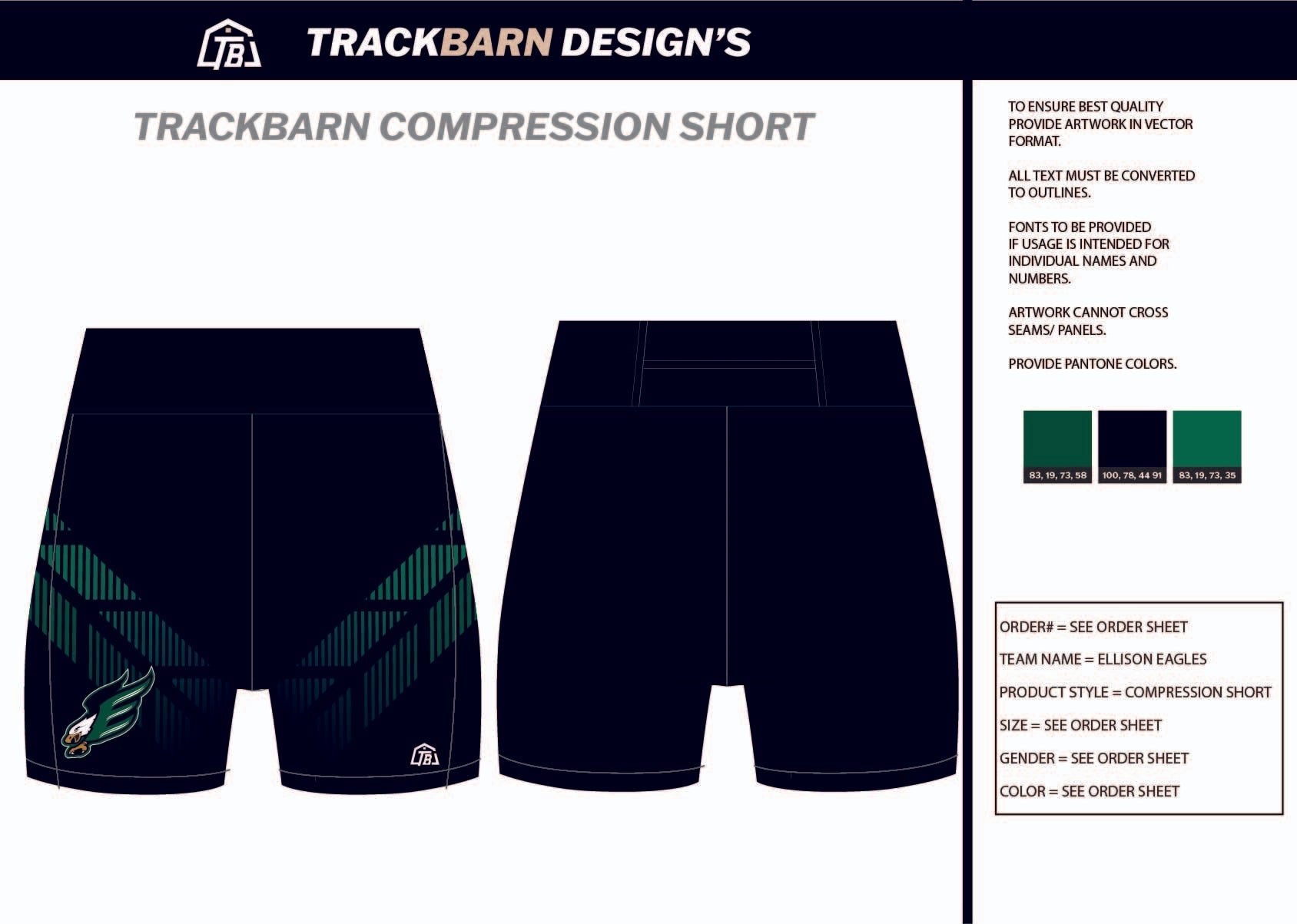 Ellison - Eagles - Womens Short Running Tight - TrackBarn