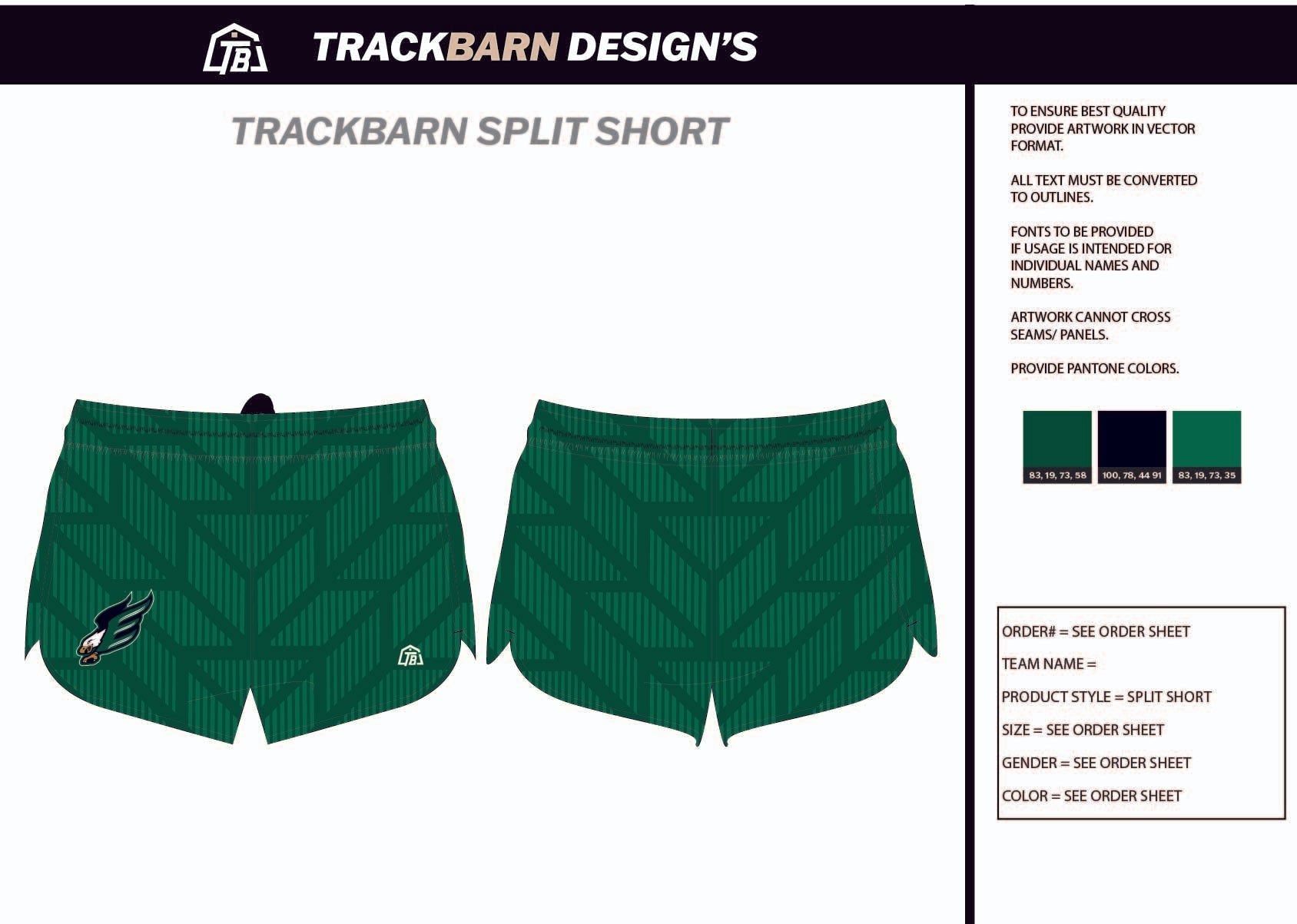 Ellison - Eagles - Womens Split Track Short - TrackBarn