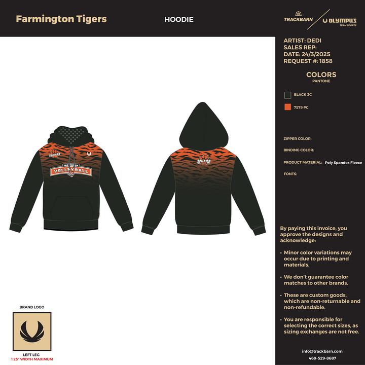 Farmington Tigers - Women Hoodie - Black - TrackBarn