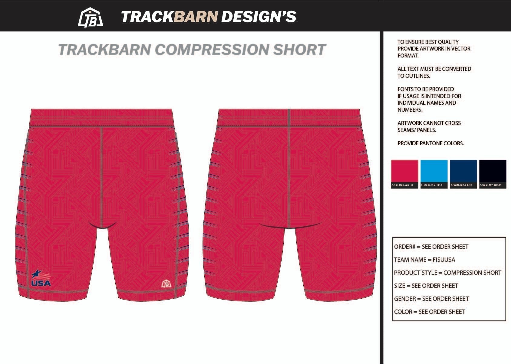 FISU - USA - Mens Short Running Tight - TrackBarn