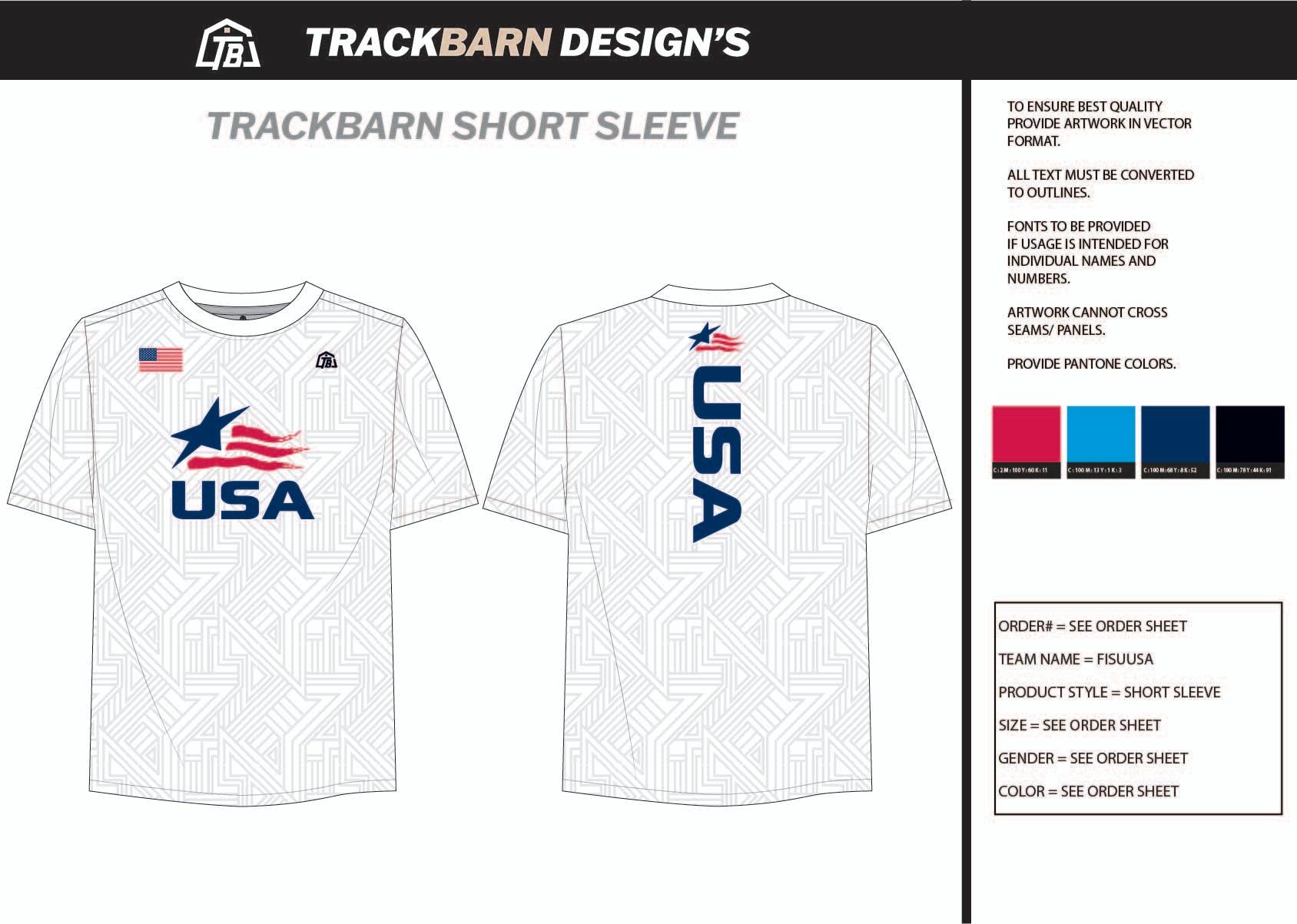 FISU - USA - Mens Stretch Light Training Tee - TrackBarn