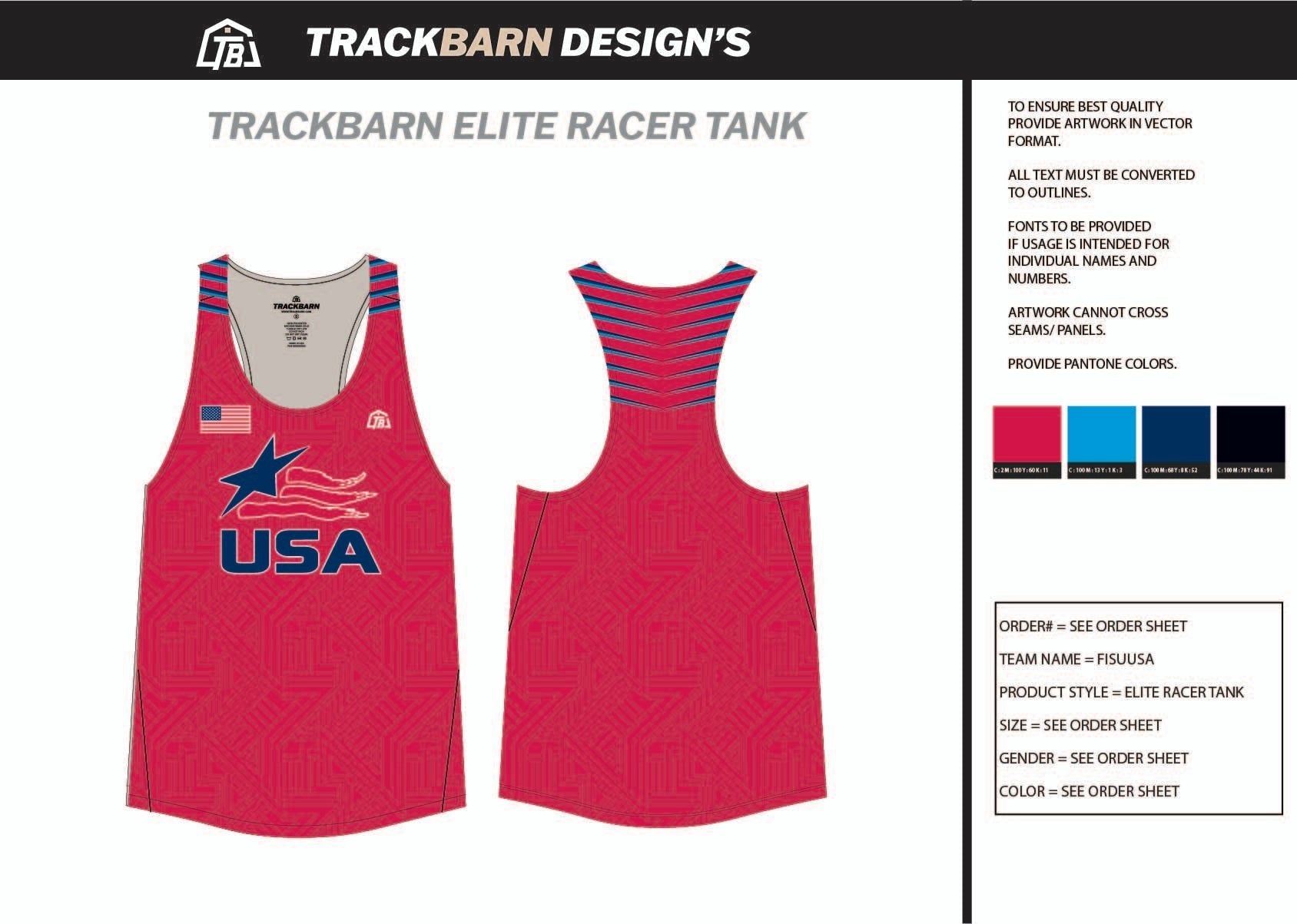 FISU - USA - Mens Track Singlet - TrackBarn