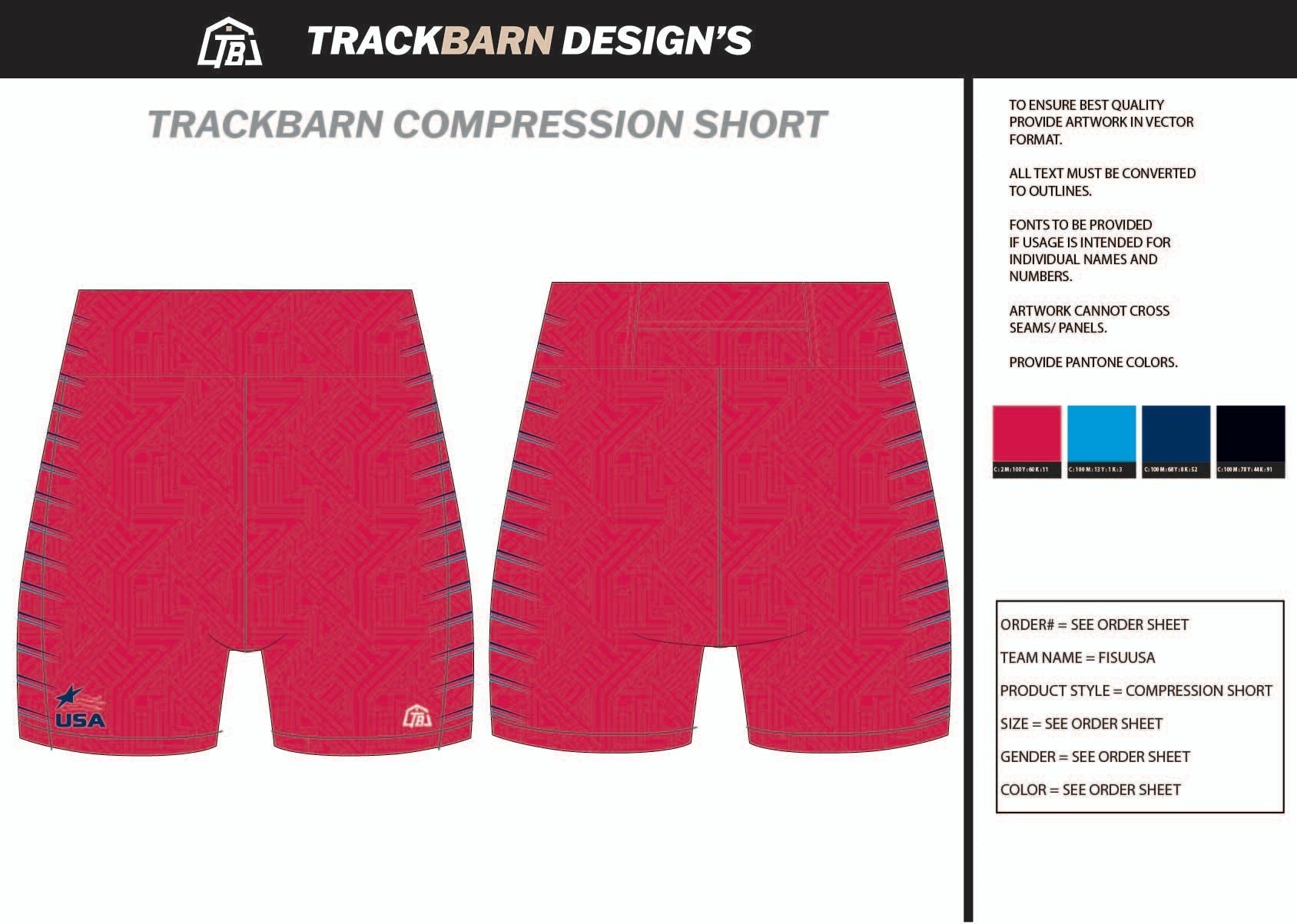 FISU - USA - Womens Short Running Tight - TrackBarn