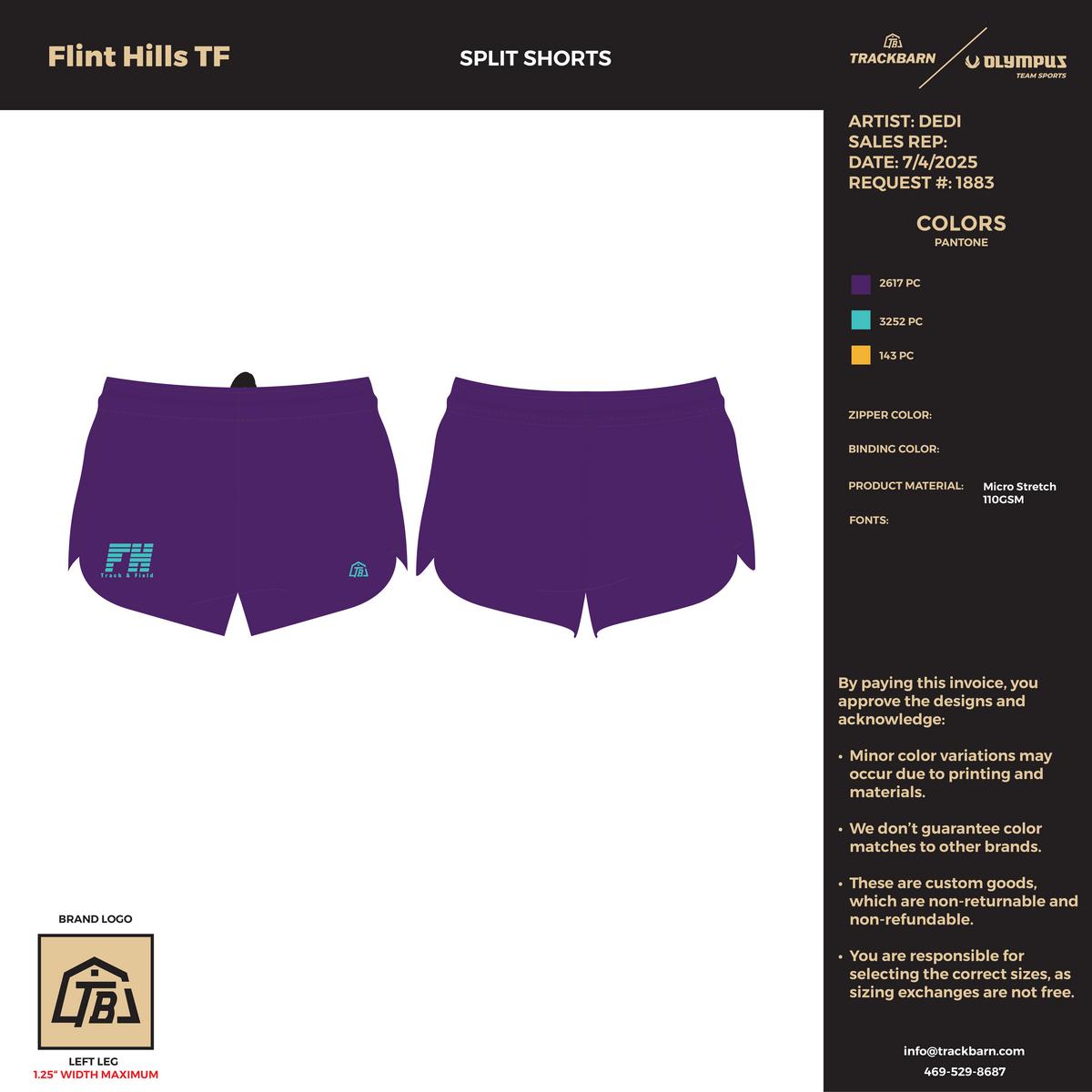 Flint Hills - Men Split Shorts - Purple - TrackBarn