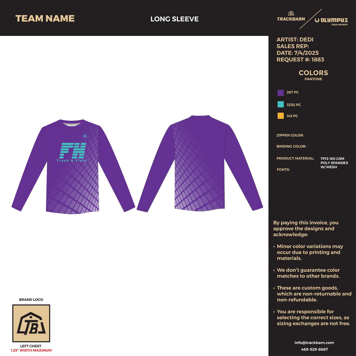 Flint Hills Track - Men Stretch Light Long Sleeve - Purple - TrackBarn