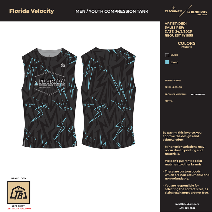 Florida Velocity Track & Field Club - Boys Compression Tank (2699) - TrackBarn